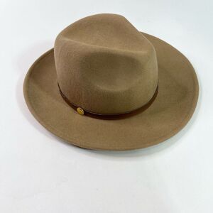 Calvin Klein Dress Hat Womens OS Brown Classic Soft Wool Felt Panama Hat